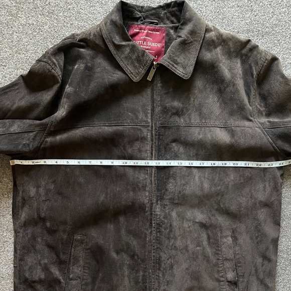 NWT Eddie Bauer Brown Genuine Suede Leather Trucker Harrington Jacket Men L Tall - Picture 16 of 16